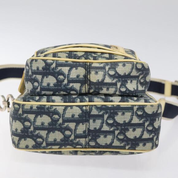 DIOR Trotter Canvas Shoulder Bag Navy Gold - Picture 9 of 16